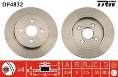 2x Bremsscheibe Hinterachse für TOYOTA ASTON MARTIN IQ YARIS / VIOS Stufenheck