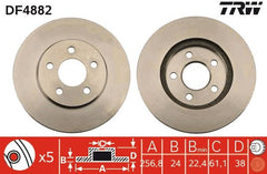 2x Bremsscheibe Vorderachse für CHRYSLER VOYAGER / GRAND III VAN IV