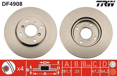 2x Bremsscheibe Vorderachse für HONDA CIVIC VI Fastback Hatchback Aerodeck