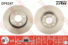 2x Bremsscheibe Hinterachse für ALFA ROMEO MITO