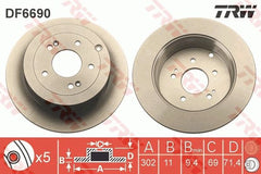 2x Bremsscheibe Hinterachse für HYUNDAI SANTA FÉ II Kasten/SUV