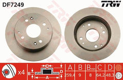 2x Bremsscheibe Hinterachse für HONDA ACCORD VI Coupe Hatchback