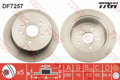 2x Bremsscheibe Hinterachse für TOYOTA LEXUS HIGHLANDER / KLUGER RX