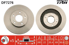 2x Bremsscheibe Vorderachse für MITSUBISHI PAJERO PININ I