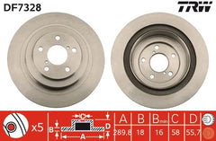 2x Bremsscheibe Hinterachse für SUBARU FORESTER IMPREZA Stufenheck Station