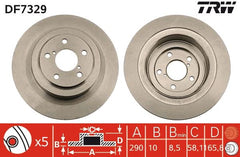2x Bremsscheibe Hinterachse für SUBARU LEGACY III Station Wagon OUTBACK