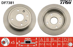 2x Bremsscheibe Hinterachse für CHEVROLET DAEWOO AVEO / KALOS Stufenheck
