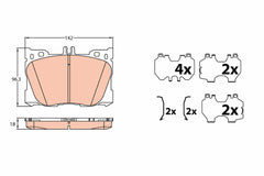 Bremsbelagsatz Scheibenbremse Vorderachse für MERCEDES-BENZ C-KLASSE T-Model