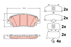 Bremsbelagsatz Scheibenbremse Vorderachse für TOYOTA LEXUS COROLLA CROSS UX