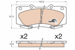 Bremsbelagsatz Scheibenbremse Vorderachse für TOYOTA FORTUNER HILUX VII Pick-up