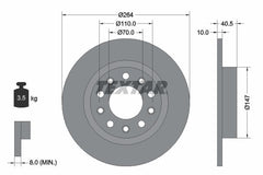 2x Bremsscheibe Hinterachse für ALFA ROMEO GIULIETTA Kasten/Schrägheck