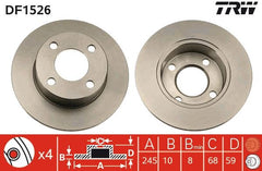 2x Bremsscheibe Hinterachse für AUDI 80 B3 Stufenheck B4 Avant 90 B2 100 C2 C3