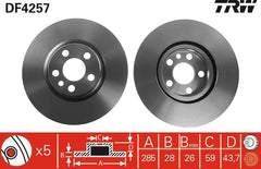 2x Bremsscheibe Vorderachse für CITROËN FIAT LANCIA PEUGEOT C8 Van JUMPY I