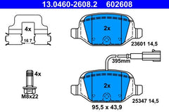 Bremsbelagsatz Scheibenbremse Hinterachse für FIAT ABARTH 500 C 500C / 595C