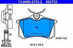 Bremsbelagsatz Scheibenbremse Hinterachse für RENAULT FLUENCE MEGANE III Coupe
