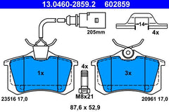 Bremsbelagsatz Scheibenbremse Hinterachse für FORD SEAT VW GALAXY I ALHAMBRA VAN