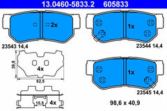 Bremsbelagsatz Scheibenbremse Hinterachse für HYUNDAI KIA ELANTRA IV Stufenheck