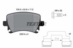 Bremsbelagsatz Scheibenbremse Hinterachse für AUDI SEAT SKODA VW A3 Sportback