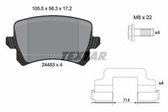 Bremsbelagsatz Scheibenbremse Hinterachse für VW CC B7 PASSAT B6 Variant