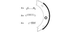 Bremsbackensatz Feststellbremse Hinterachse für MERCEDES-BENZ VW SPRINTER 4-t
