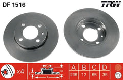 2x Bremsscheibe Vorderachse für AUDI SEAT VW 80 B1 Stufenheck B2 COUPE