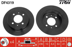 2x Bremsscheibe Hinterachse für MITSUBISHI CARISMA Stufenheck COLT IV LANCER V