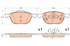 Bremsbelagsatz Scheibenbremse Vorderachse für FORD C-MAX II FOCUS III Turnier