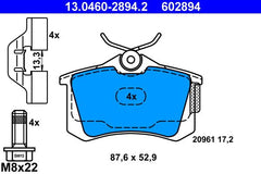 Bremsbelagsatz Scheibenbremse Hinterachse für AUDI SEAT SKODA VW A2 A3 TT
