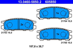 Bremsbelagsatz Scheibenbremse Hinterachse für SUBARU IMPREZA Coupe Stufenheck