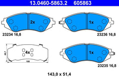 Bremsbelagsatz Scheibenbremse Vorderachse für CHEVROLET DAEWOO AVEO / KALOS