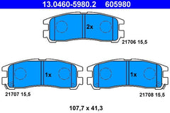 Bremsbelagsatz Scheibenbremse Hinterachse für CHRYSLER MITSUBISHI SEBRING
