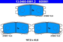 Bremsbelagsatz Scheibenbremse Hinterachse für MITSUBISHI PAJERO II Canvas Top