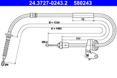 Seilzug Feststellbremse hinten rechts für MINI CLUBMAN CLUBVAN