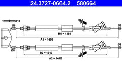 Seilzug Feststellbremse hinten für FORD FOCUS II Kasten/Kombi Stufenheck Turnier
