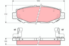 Bremsbelagsatz Scheibenbremse Hinterachse für TOYOTA LEXUS SUPRA HIACE IV Bus GS