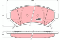 Bremsbelagsatz Scheibenbremse Vorderachse für OPEL CHEVROLET PONTIAC BUICK