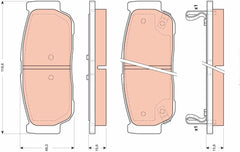 Bremsbelagsatz Scheibenbremse Hinterachse für SSANGYONG RODIUS I II VAN