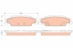 Bremsbelagsatz Scheibenbremse Hinterachse für CADILLAC CTS STS