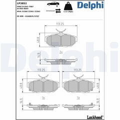 Bremsbelagsatz Scheibenbremse Hinterachse für FORD USA AUSTRALIA MUSTANG Coupe