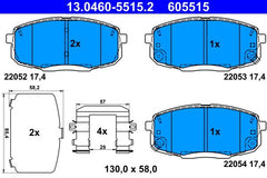 Bremsbelagsatz Scheibenbremse Vorderachse für HYUNDAI KONA Kasten/SUV