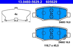 Bremsbelagsatz Scheibenbremse Hinterachse für JEEP CHEROKEE WRANGLER III