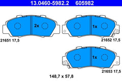 Bremsbelagsatz Scheibenbremse Vorderachse für HONDA ACCORD IV Aerodeck V Coupe