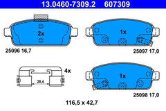 Bremsbelagsatz Scheibenbremse Hinterachse für OPEL VAUXHALL ASTRA J GTC ZAFIRA