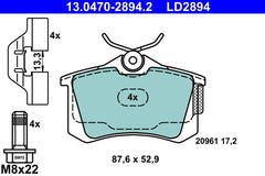 Bremsbelagsatz Scheibenbremse Hinterachse für AUDI SEAT SKODA VW A2 A3 TT