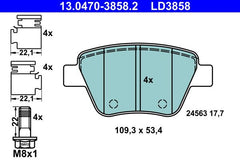 Bremsbelagsatz Scheibenbremse Hinterachse für AUDI SEAT SKODA VW A1 Sportback