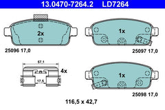Bremsbelagsatz Scheibenbremse Hinterachse für OPEL VAUXHALL CHEVROLET AMPERA