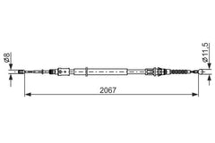 Seilzug Feststellbremse hinten für CITROËN DS PEUGEOT C4 II DS4 4 / CROSSBACK