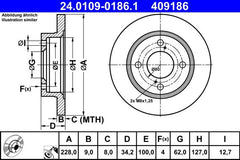 2x Bremsscheibe Hinterachse für SUZUKI SWIFT V
