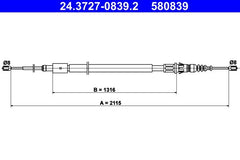 Seilzug Feststellbremse hinten für CITROËN PEUGEOT C4 I Stufenheck 307 Break SW