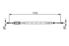 Seilzug Feststellbremse hinten für CITROËN PEUGEOT C2 ENTERPRISE 1007
